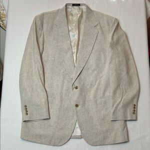 New Castle & York Linen Blend Blazer 44L Tan Sport Coat